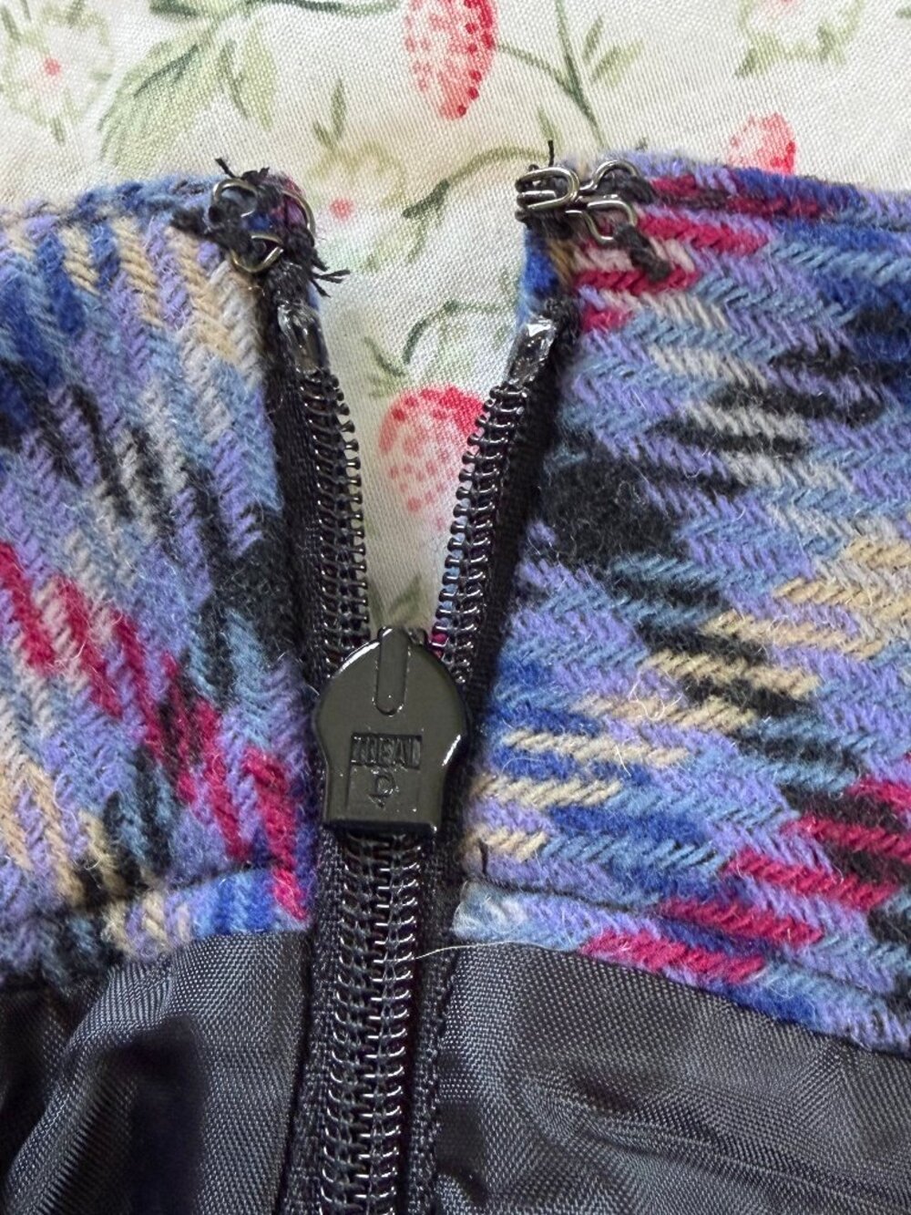 Talbots Purple & Gray Plaid Wool-Blend Skirt - Picture 7 of 13